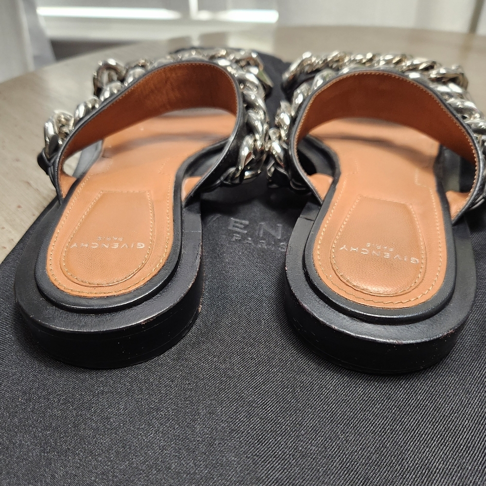 Givenchy Black and Silver Chain Sandals - Picture 5 of 11